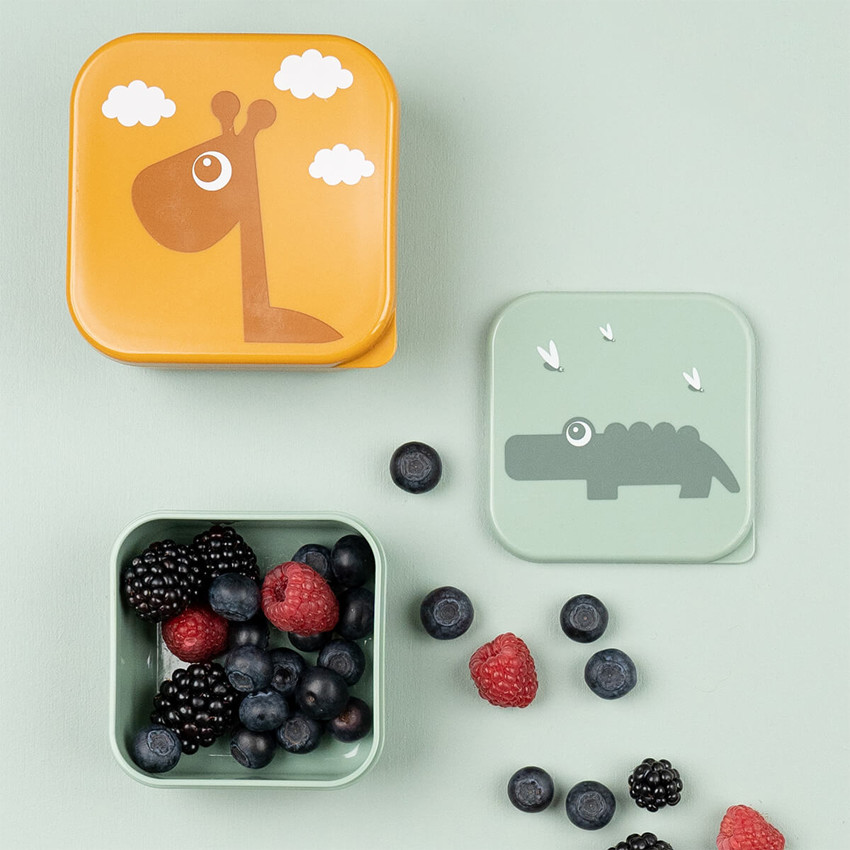 Lot de 3 boîtes à goûter Deer Friends Rose  