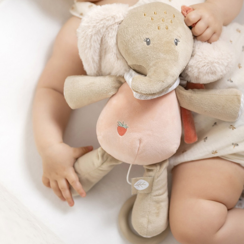 Peluche musicale - Eléphant Oli- Rose - 24 cm 