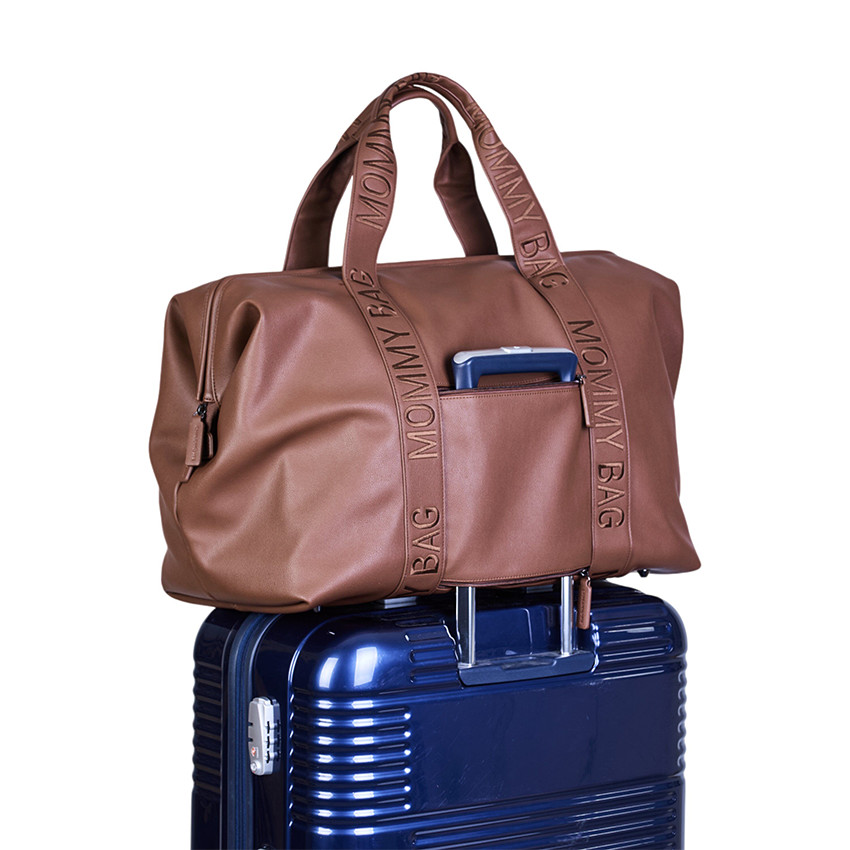 Sac à langer en simili cuir signature Mommy Bag dark brown 