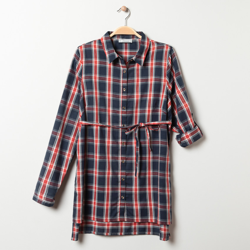 Robe chemise à carreaux pour enfant fille 