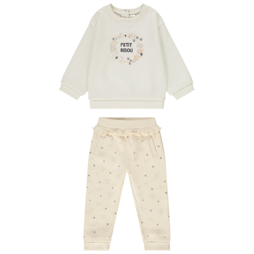 Ensemble jogging en molleton Petit Bisou pour bébé fille 