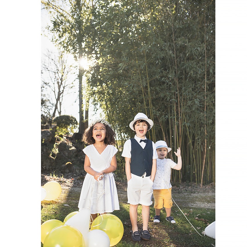 Robe de cérémonie en broderie anglaise pour fille 