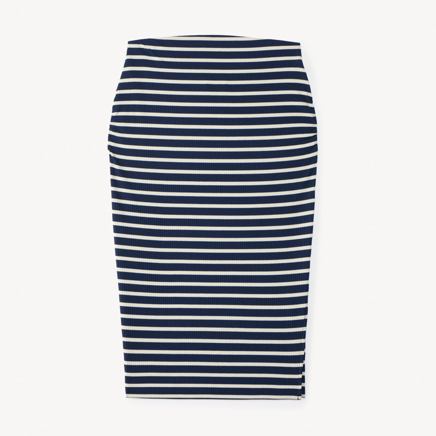 Jupe longue moulante à rayures pour femme 