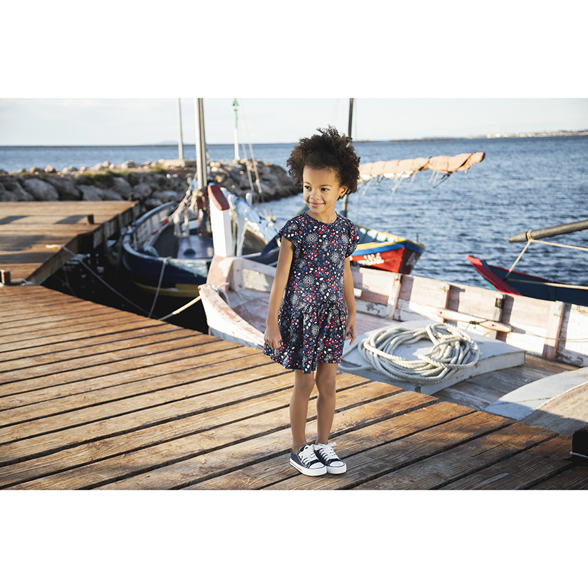 Robe manches courtes à imprimé floral pour enfant fille 