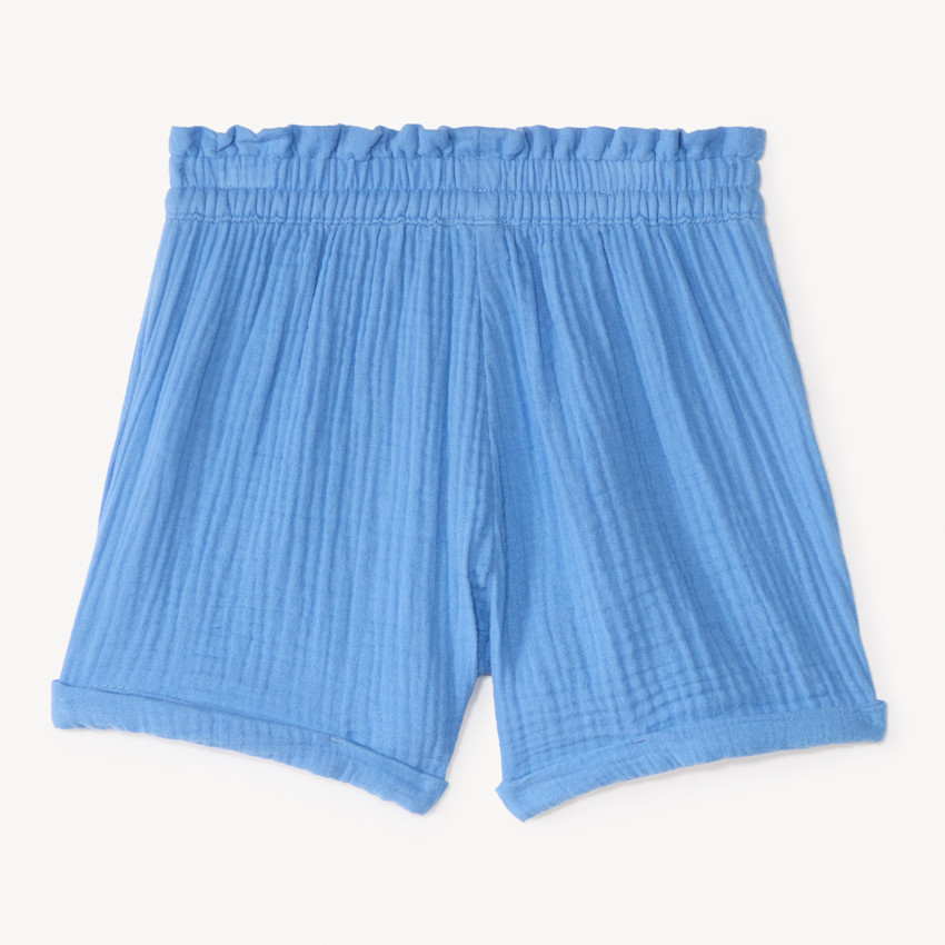 Short uni en double gaze pour fille 