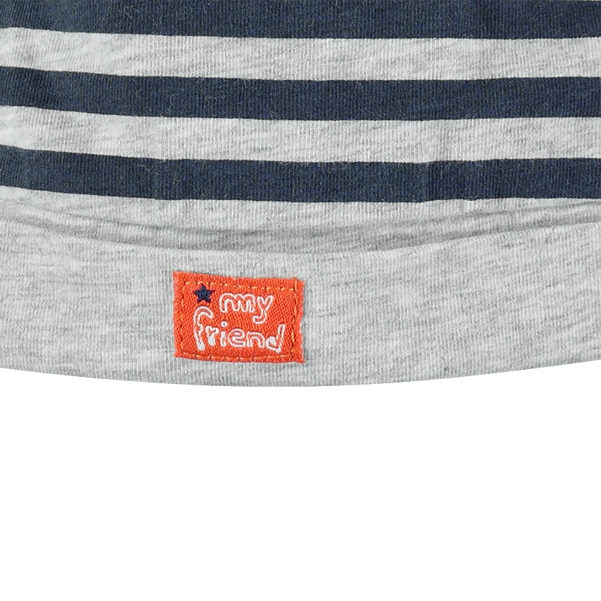 Ensemble body manches slongues imprimé all-over avec pantalon et bonnet rayé 