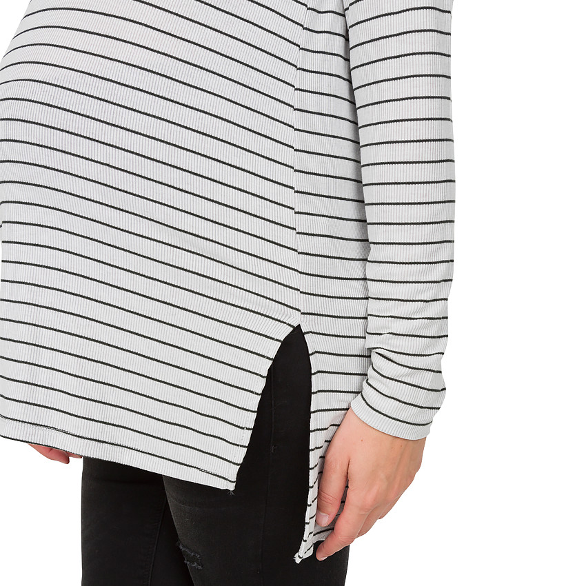 Tee-shirt de grossesse manches longues rayé 