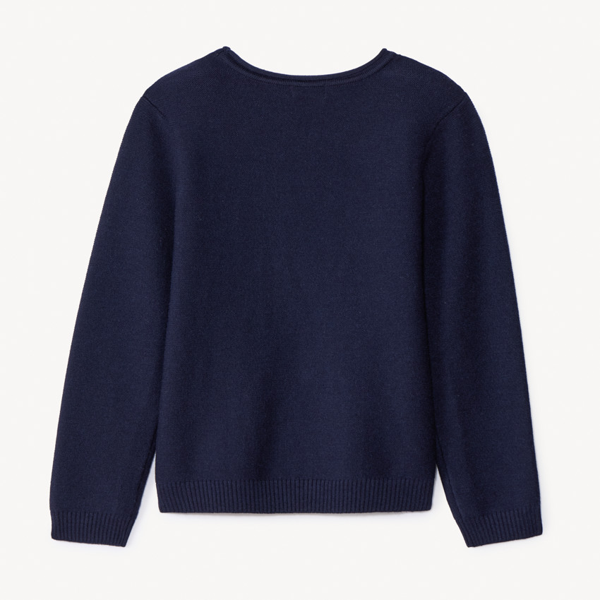 Pull manches longues tricot à motif pelucheux fille 