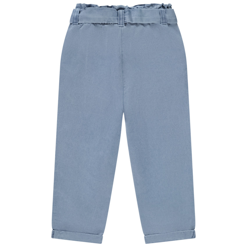 Pantalon en toile avec ceinture à nouer pour bébé fille 