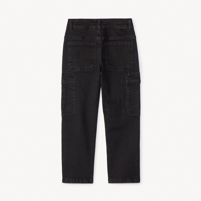 Jean droit teint à poches cargo pour garçon 