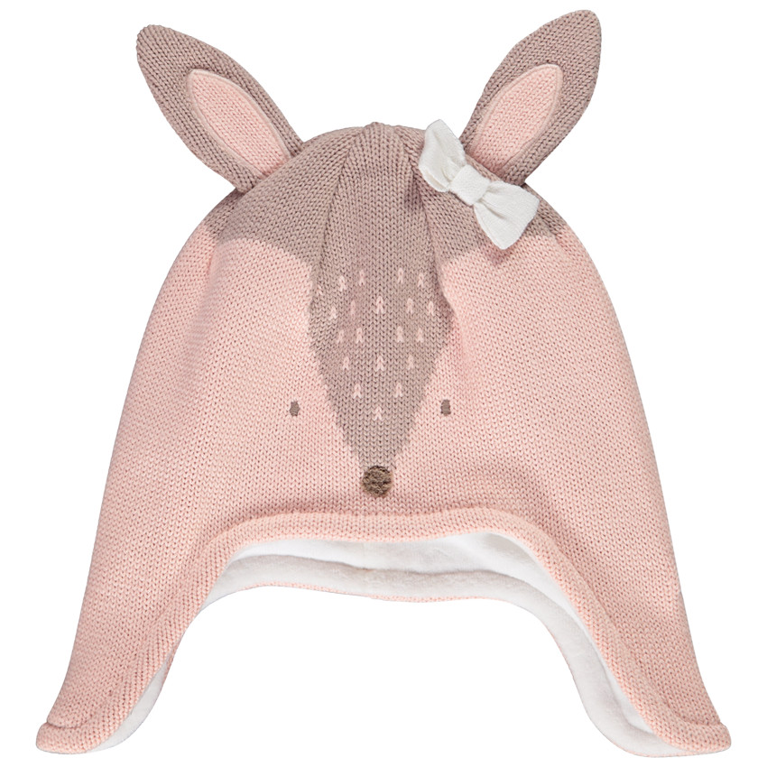 Bonnet péruvien en tricot biche doublé sherpa pour fille