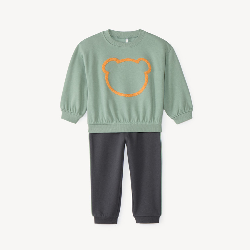 Ensemble de jogging bébé garçon broderie bouclette ourson