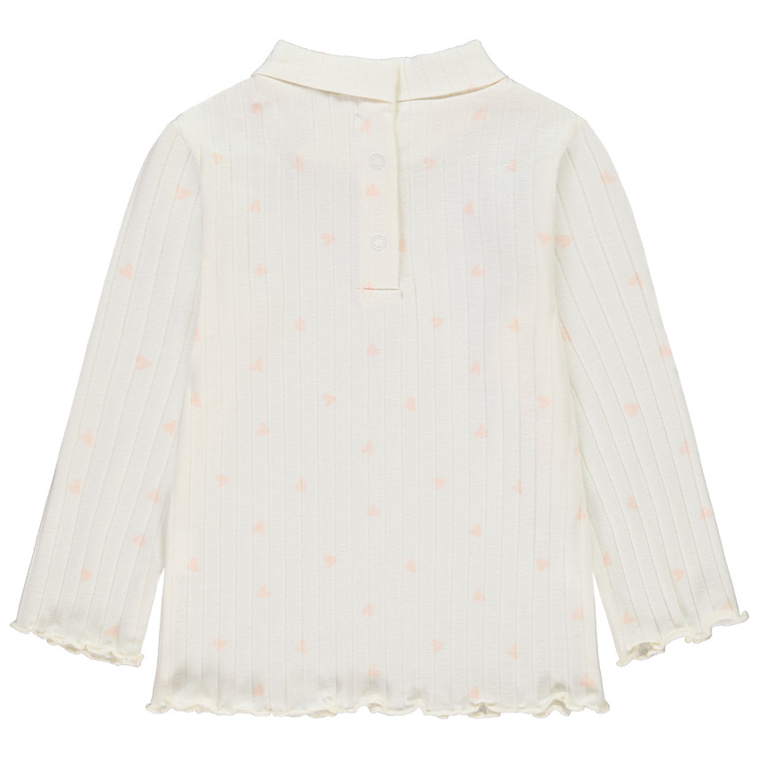 Sous-pull avec col cheminé et imprimé cœurs fantaisie pour bébé fille 