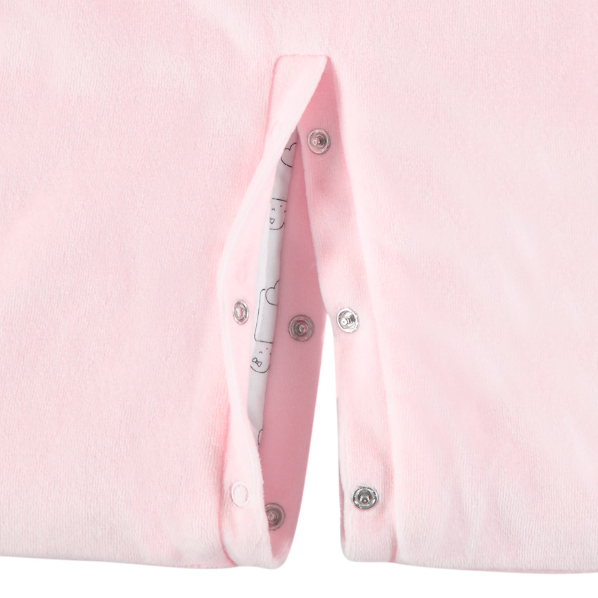 Combi-pilote en velours doublée jersey à nuage brodé 