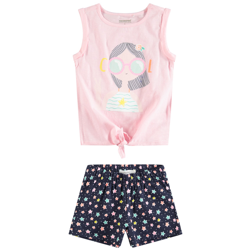 Ensemble avec débardeur print personnage et short à étoiles all-over 