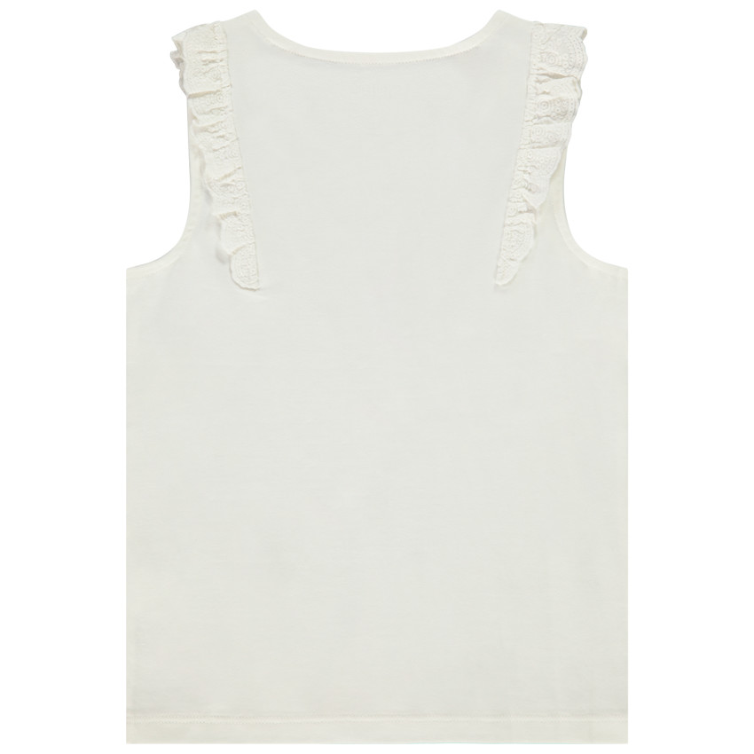 Débardeur à volants en broderie anglaise pour fille 