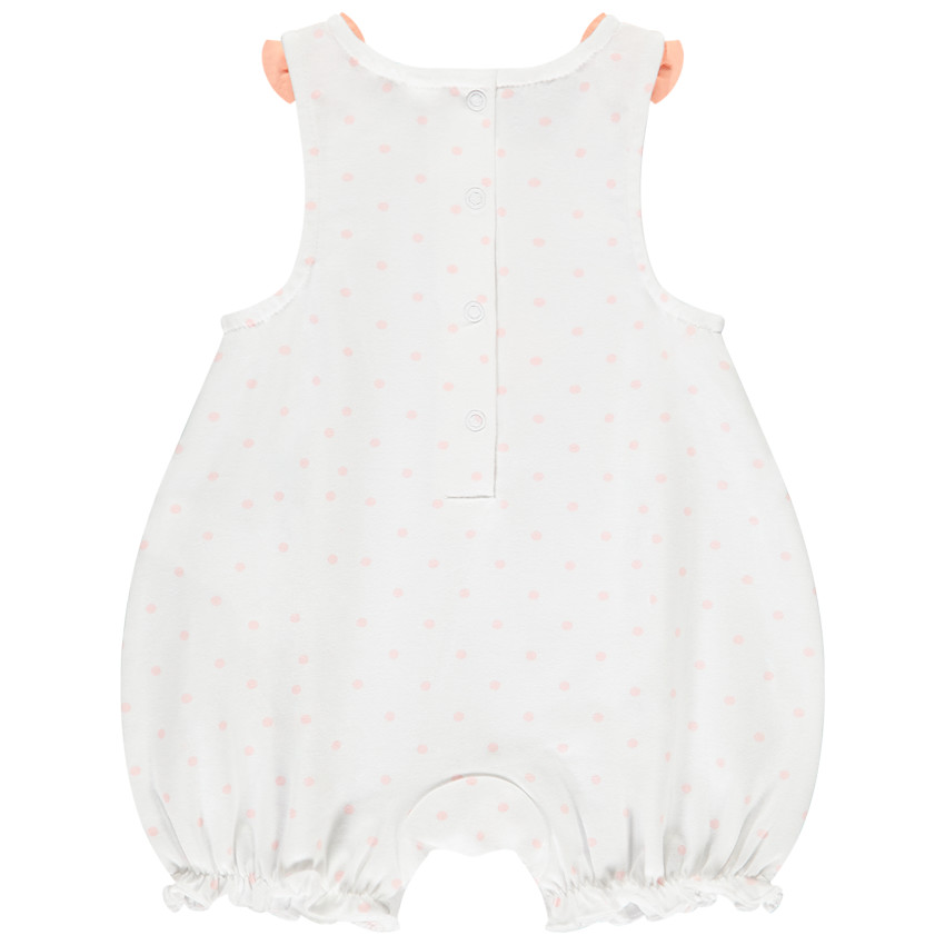 Combishort sans manches imprimé pois à nœuds pour bébé fille 