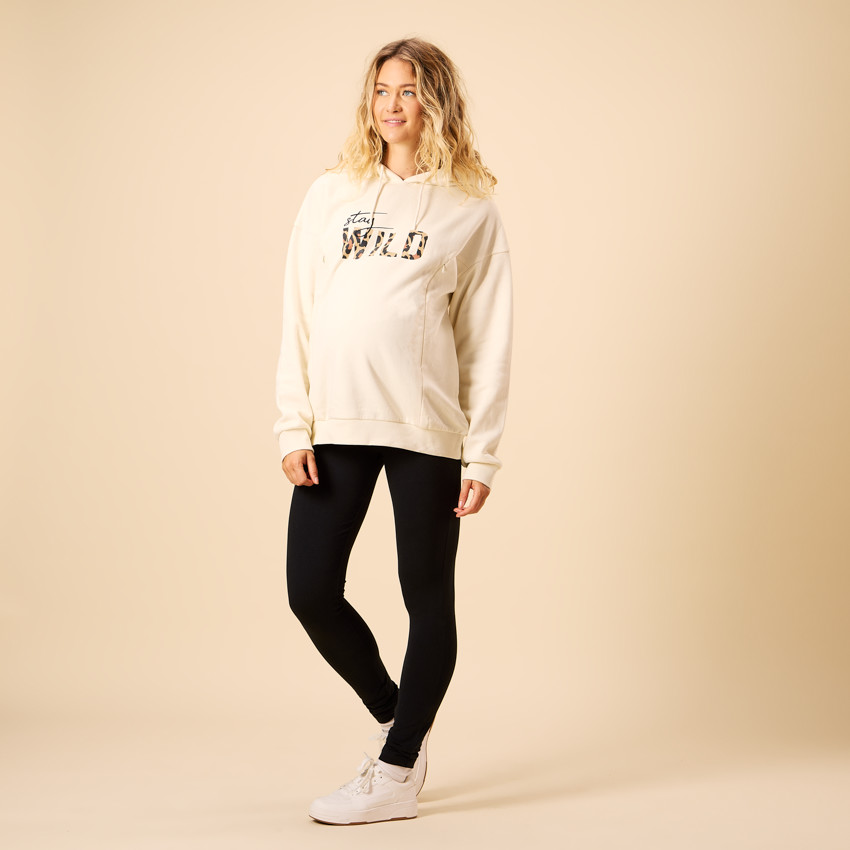 Sweat de grossesse et d'allaitement à zip print Wild 