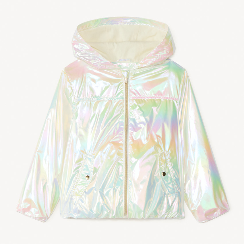 Coupe-vent iridescent à capuche pour fille