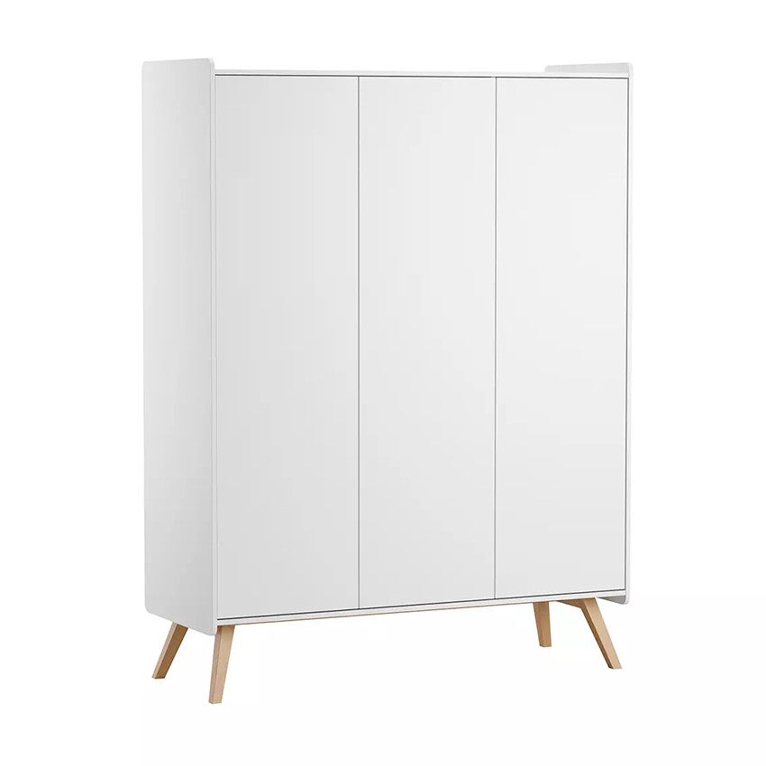 Armoire à 3 portes Vintage blanc/chêne 