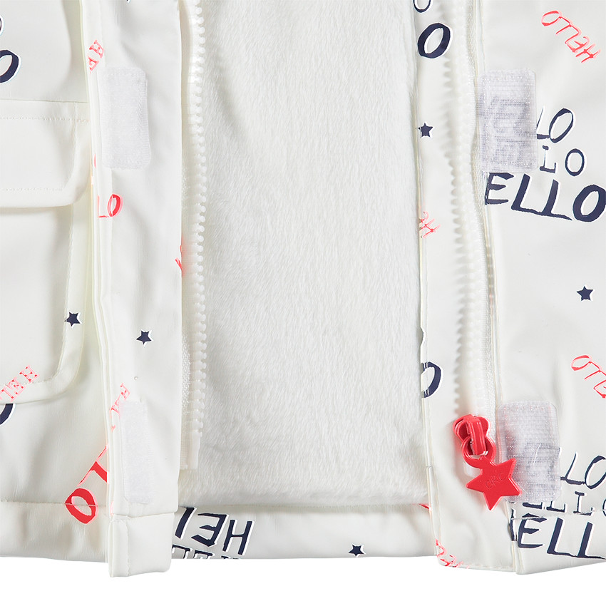 Parka gomme imprimée fantaisie doublée sherpa 