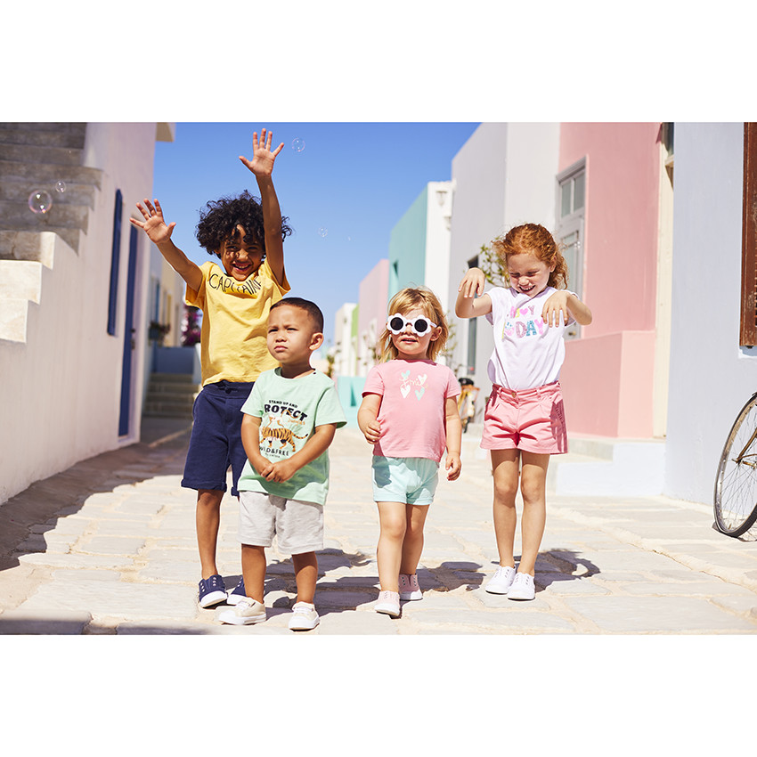 Short en twill avec poches volantées pour fille 