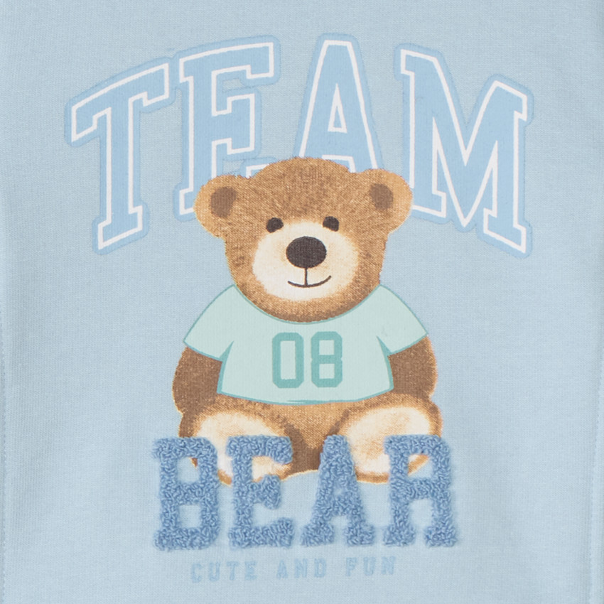 Sweat molleton printé et avec patch bouclette pour bébé garçon 