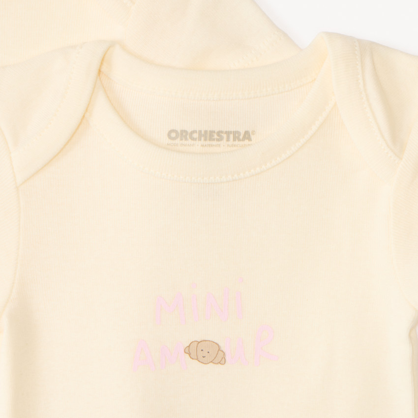 Lot de 7 bodies manches courtes print petit-déjeuner pour bébé fille 