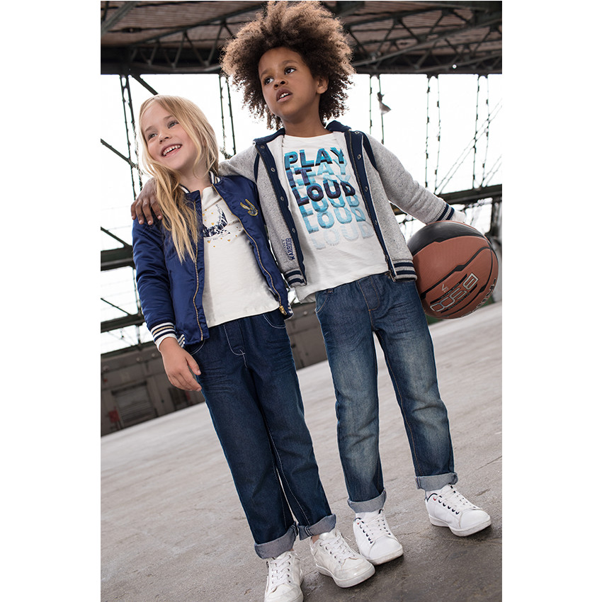 Junior - Jeans slim effet used 