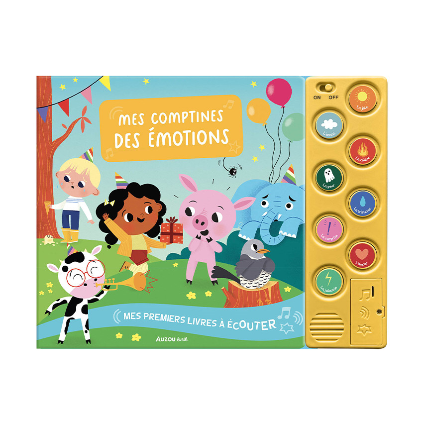 Livre avec boutons sonores "Mes comptines des émotions" 