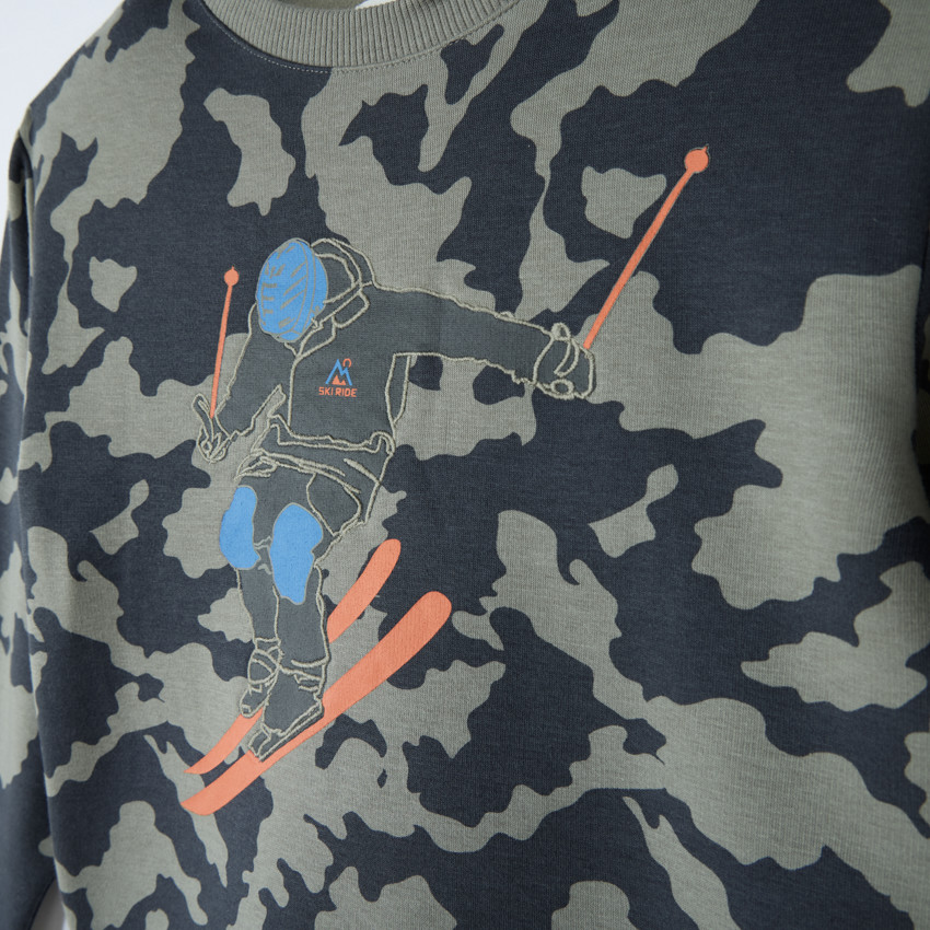 Ensemble jogging molleton motif ski pour garçon 