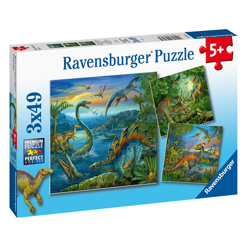 Puzzles 3 x 49 Pièces La Fascination des Dinosaures 
