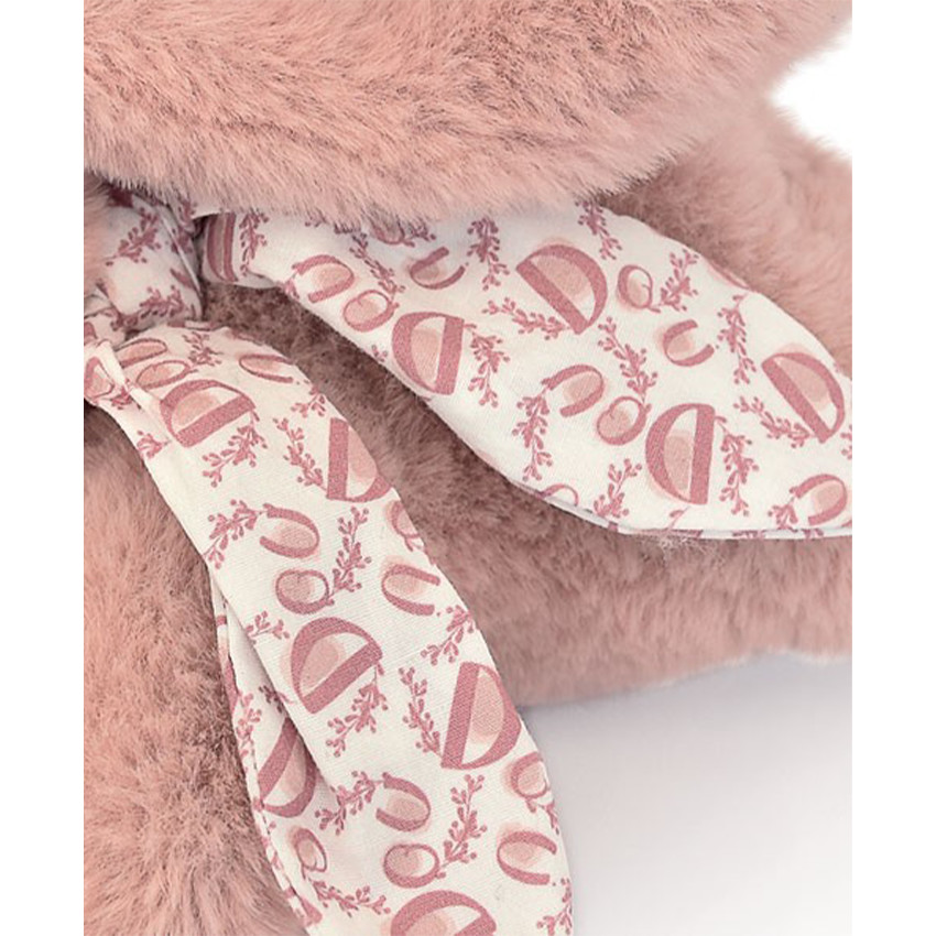 Peluche doudou Lapin 25 cm rose poudré 