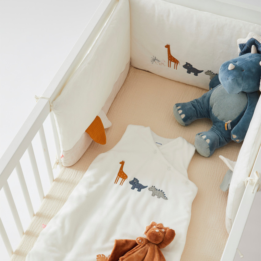 Tour de lit en veloudoux Tiga, Stegi & Ops écru 