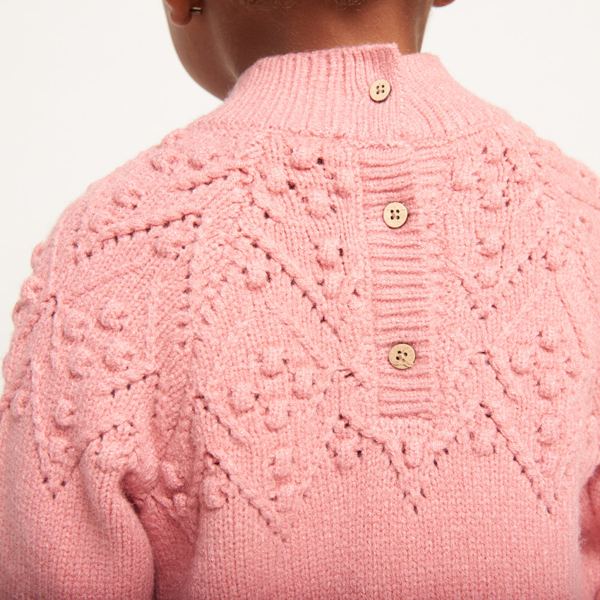 Robe manches longues en tricot uni pour bébé fille 