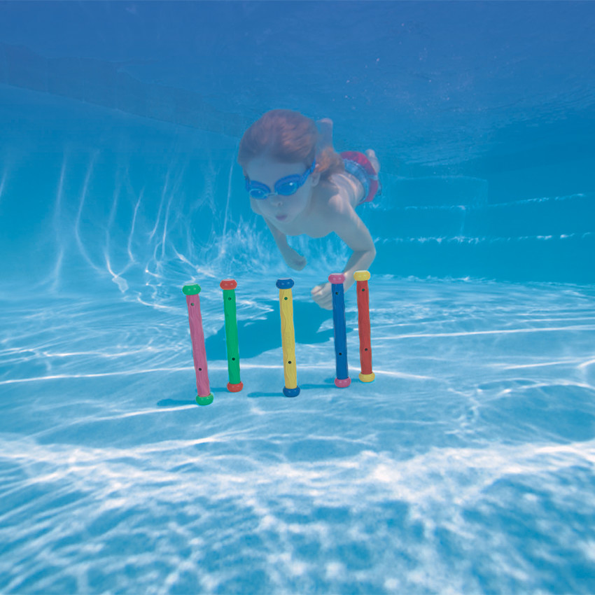 Jeu de 5 bâtons sous-marins colorés 