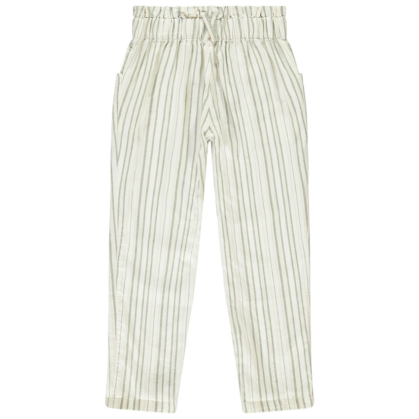 Pantalon fluide en toile rayée pour fille 