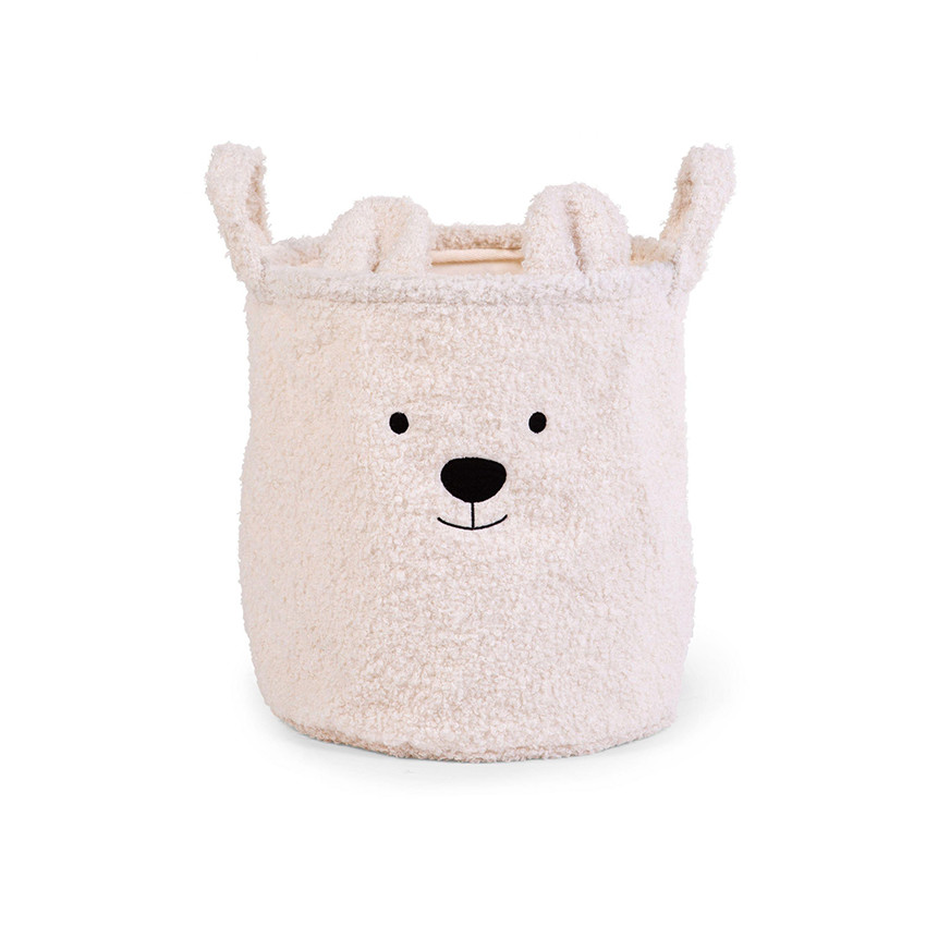 Panier de rangement Teddy 30x30x30cm Ecru 
