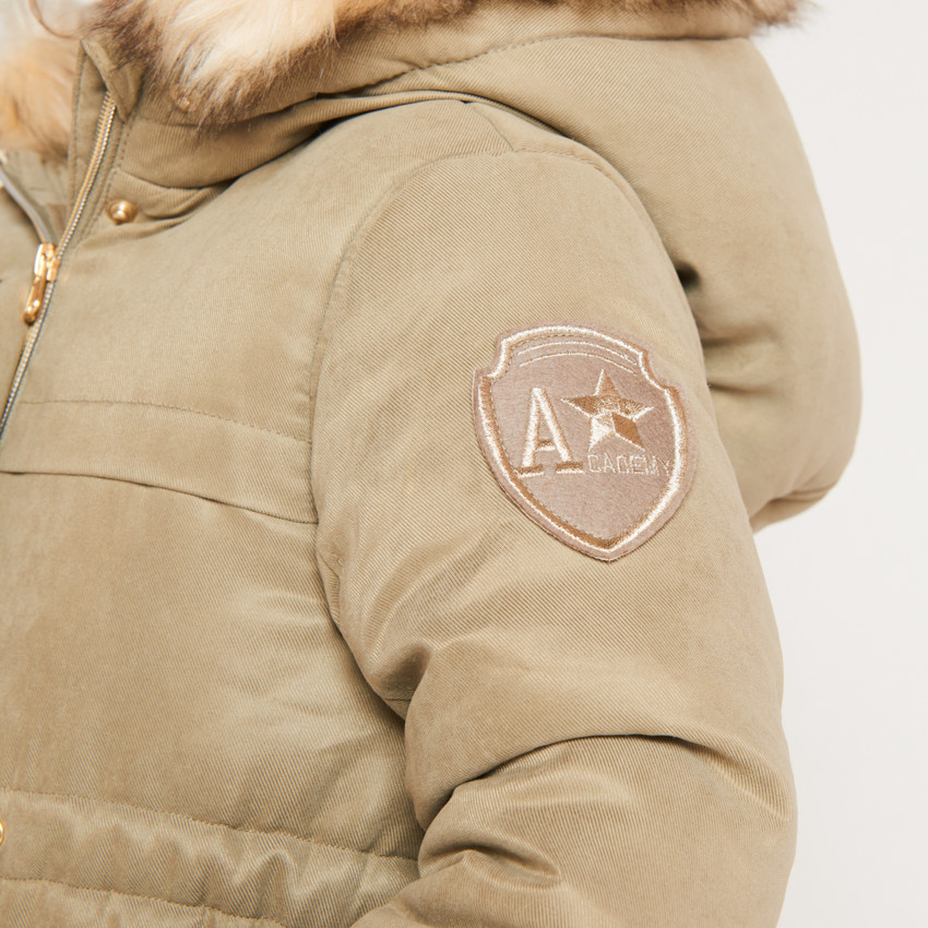 Parka déperlante à capuche effet fourrure pour fille 