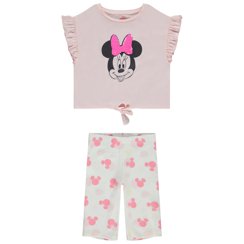 Ensemble 2 pièces Minnie Disney avec sequins magiques pour fille 