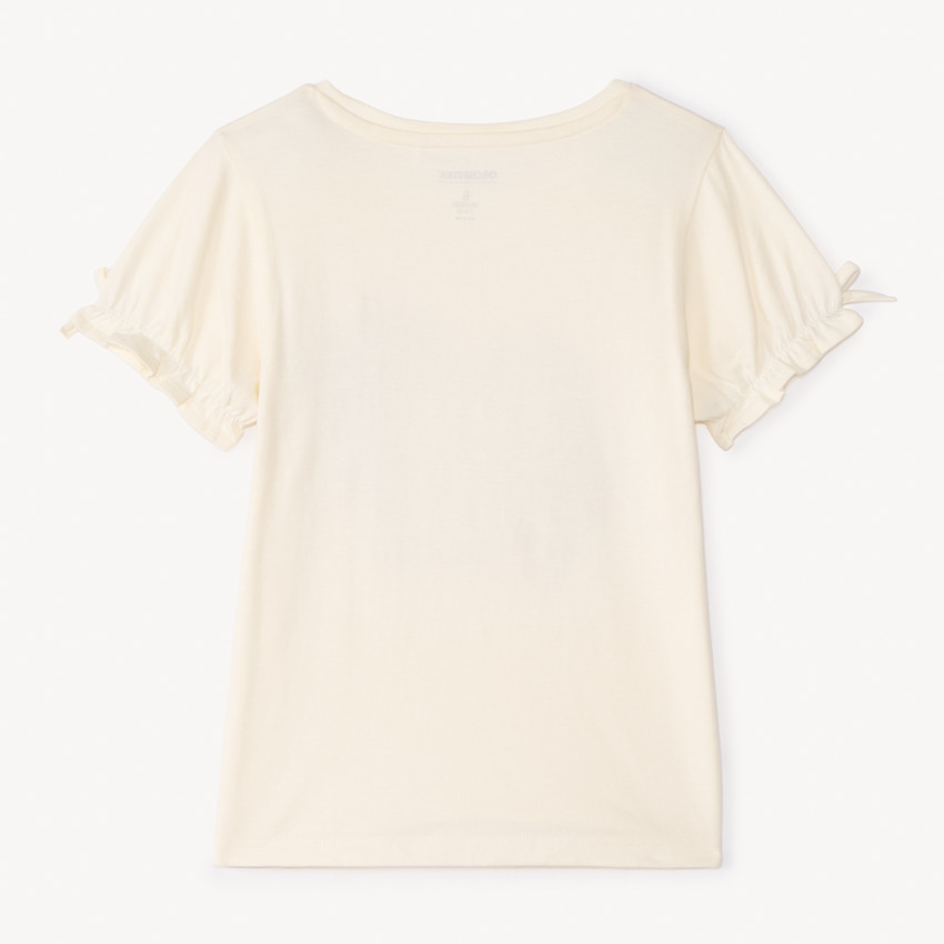 T-shirt manches courtes nouées à broderies pour fille 