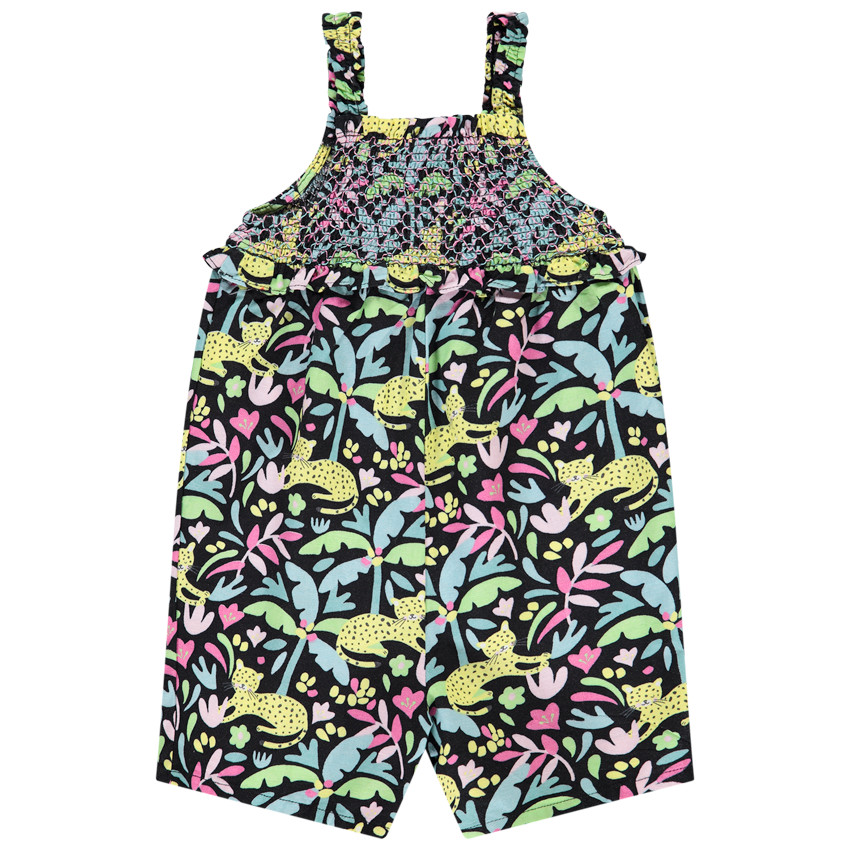 Combinaison courte imprimée fantaisie savane pour bébé fille  