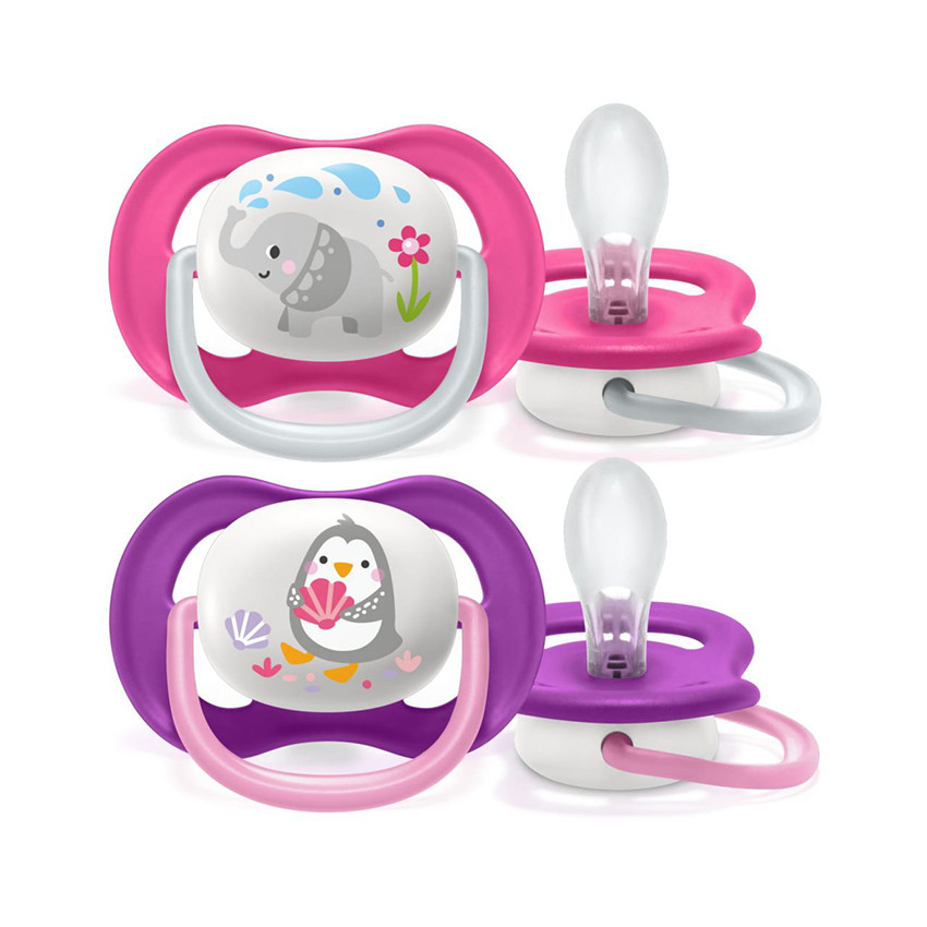 Lot de 2 sucettes silicone Ultra Air 6-18M animals (lot aléatoire) 