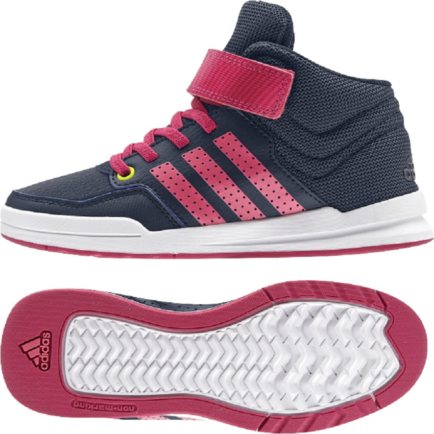 ADIDAS Baskets montantes avec scratch et lacets élastiques 