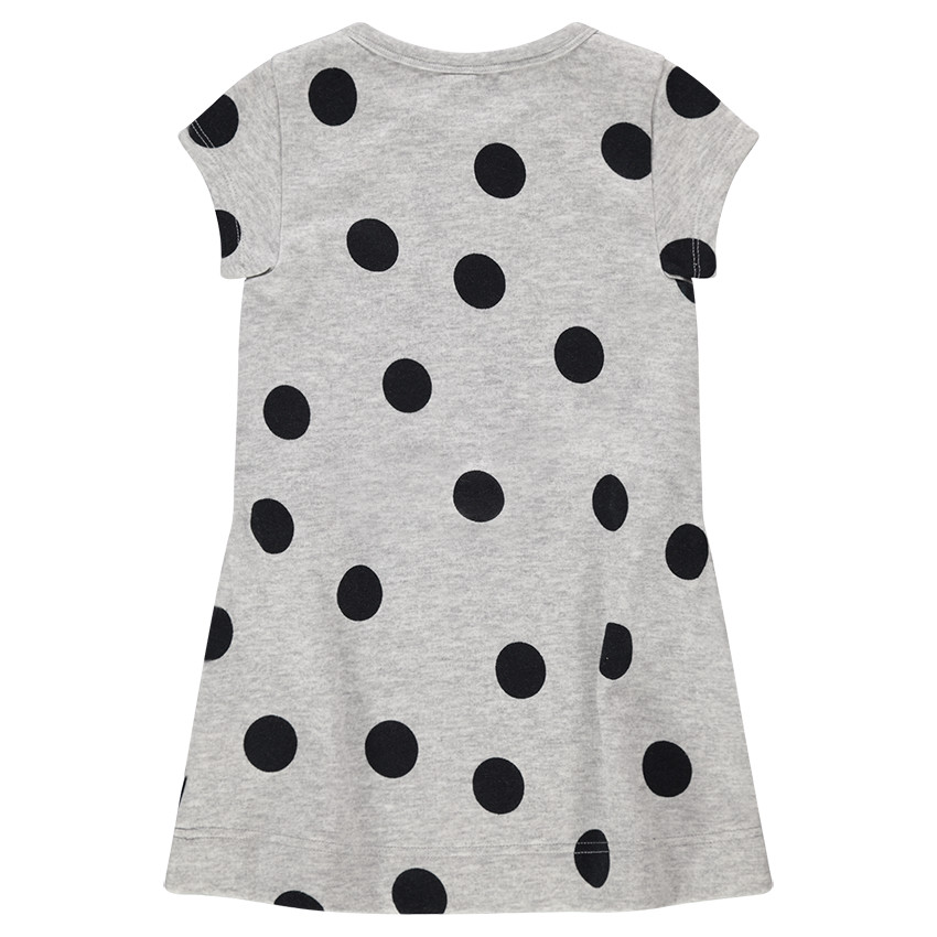 Robe manches courtes en maille à pois all-over 
