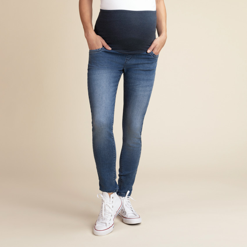 Jean de grossesse coupe slim avec bandeau haut