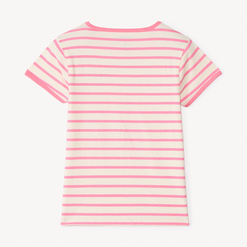 T-shirt manches courtes à rayures avec print cerise pour fille 
