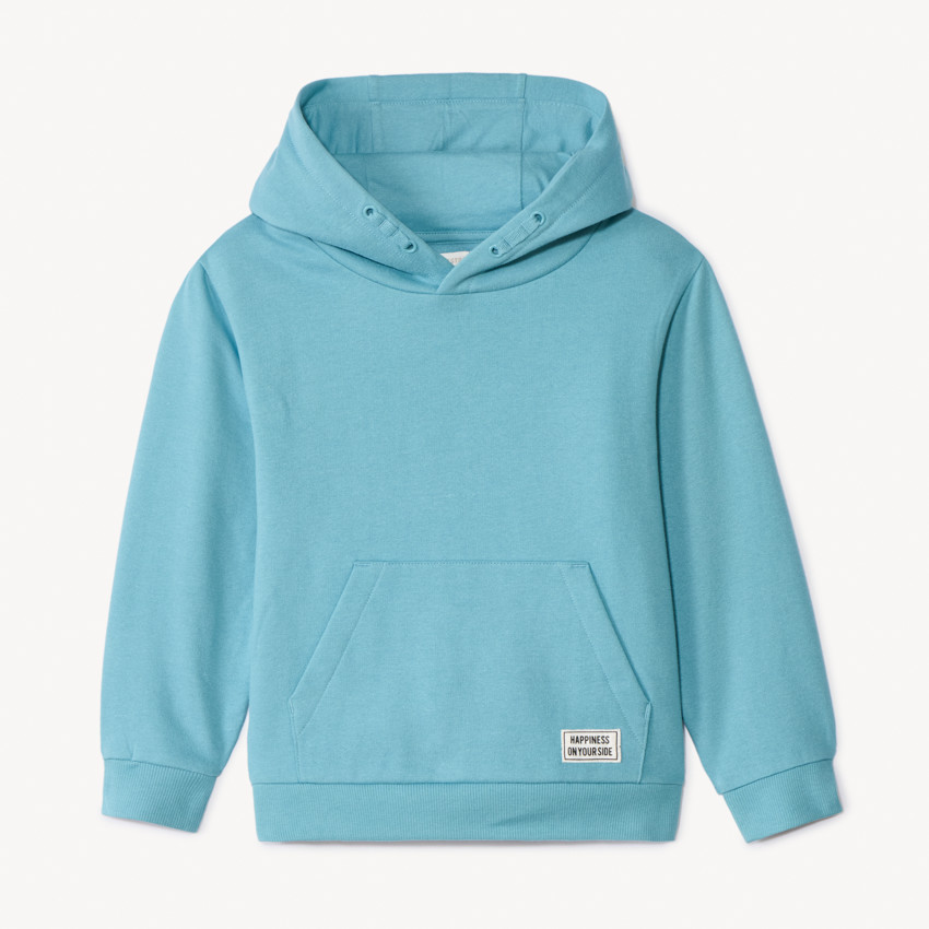 Sweat à capuche en molleton uni pour garçon