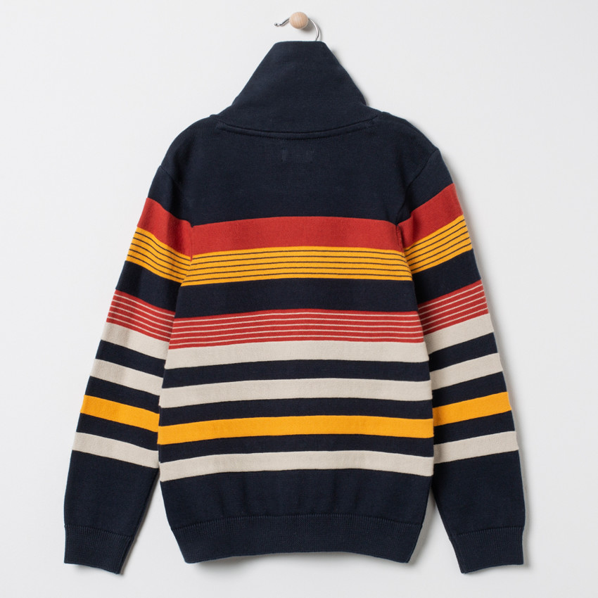 Pull col croisé à rayures 