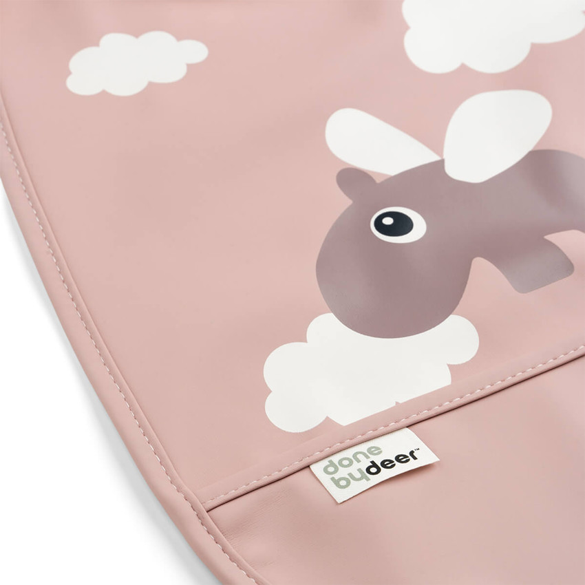 Bavoir avec velcro Happy clouds rose 